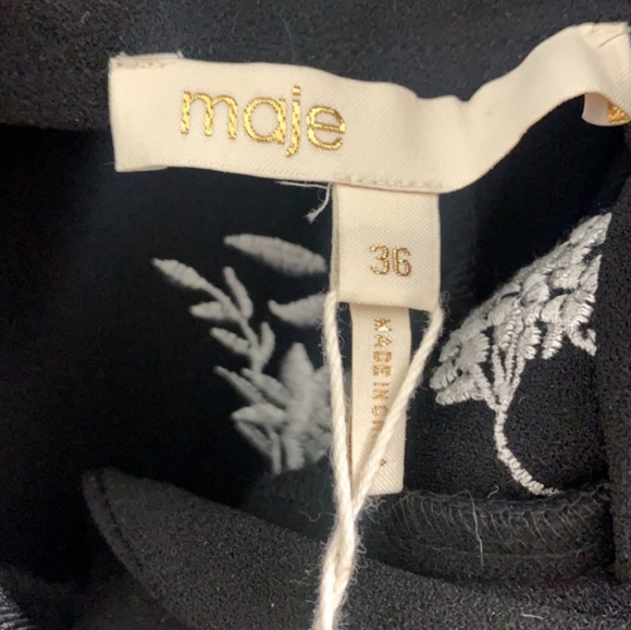 Maje Black Embroidery High Waisted Shorts - Picture 3 of 6